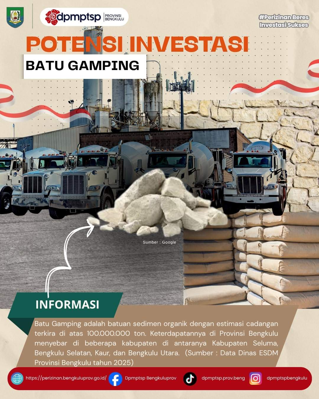 100 Juta Ton Batu Gamping: Daya Tarik Investasi Industri Semen Bengkulu