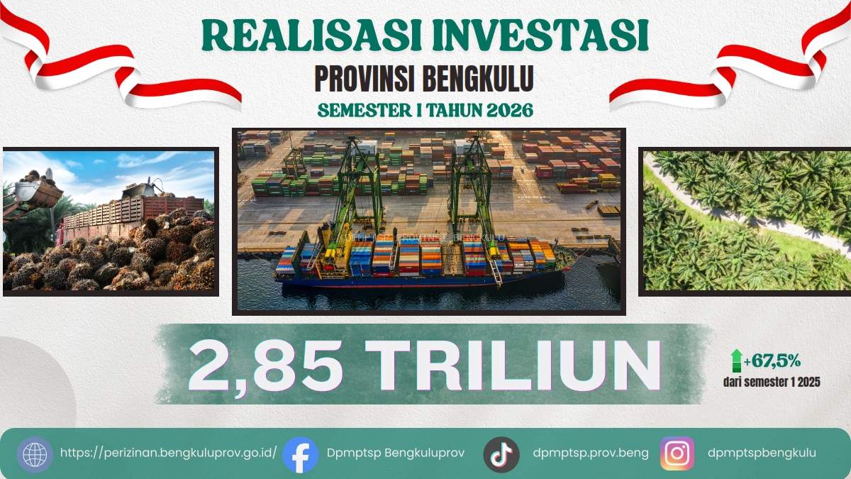 Data Realisasi Investasi Bengkulu Semester I Tahun 2026 